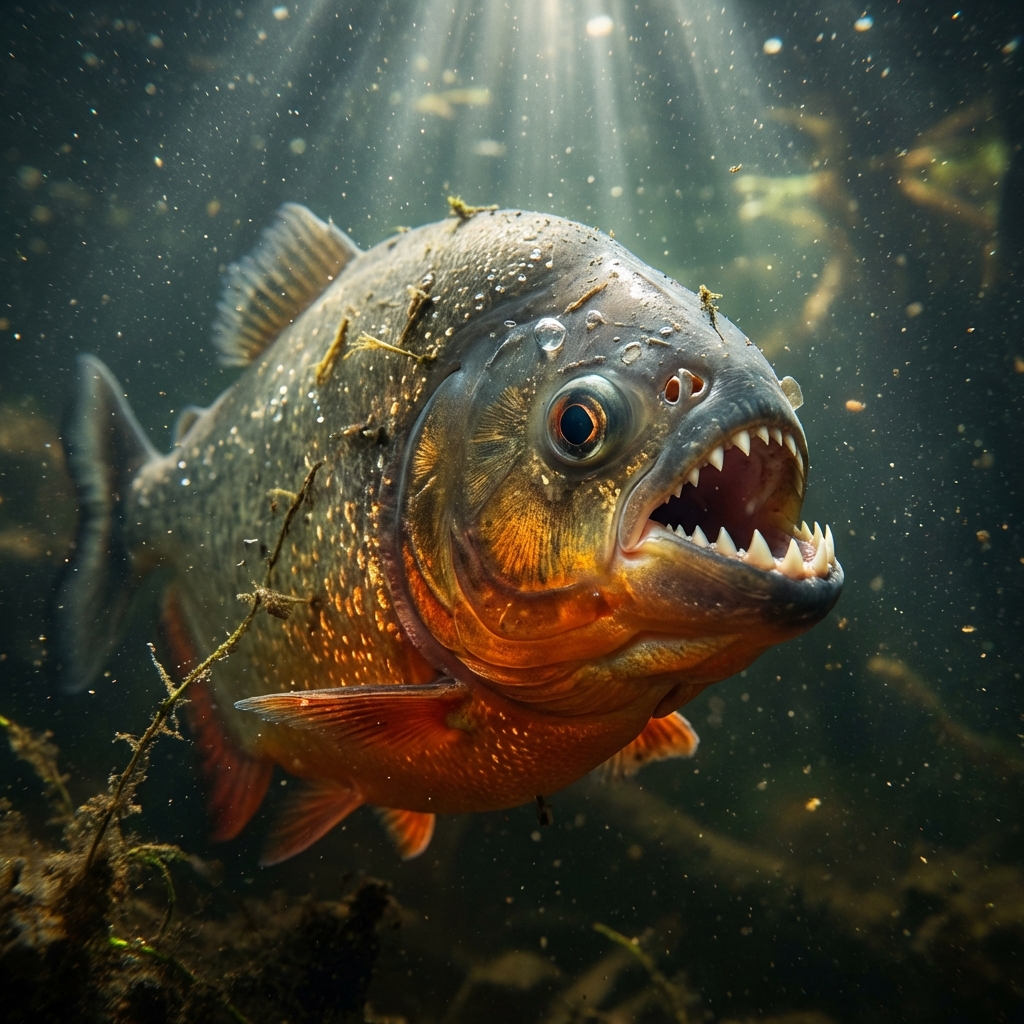 Піранья (Pygocentrus nattereri) underwater close-up