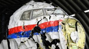 Пошкоджений фюзеляж літака рейсу MH17 на місці катастрофи біля Грабового, 2014 рік