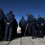 Ілюстративне фото: шикування у таборі полонених на Львівщині