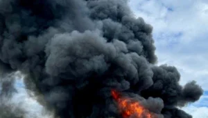 Новокуйбишевський нафтопереробний завод після удару