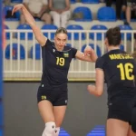 Анна Артишук у матчі чемпіонату Європи-2026 з волейболу
