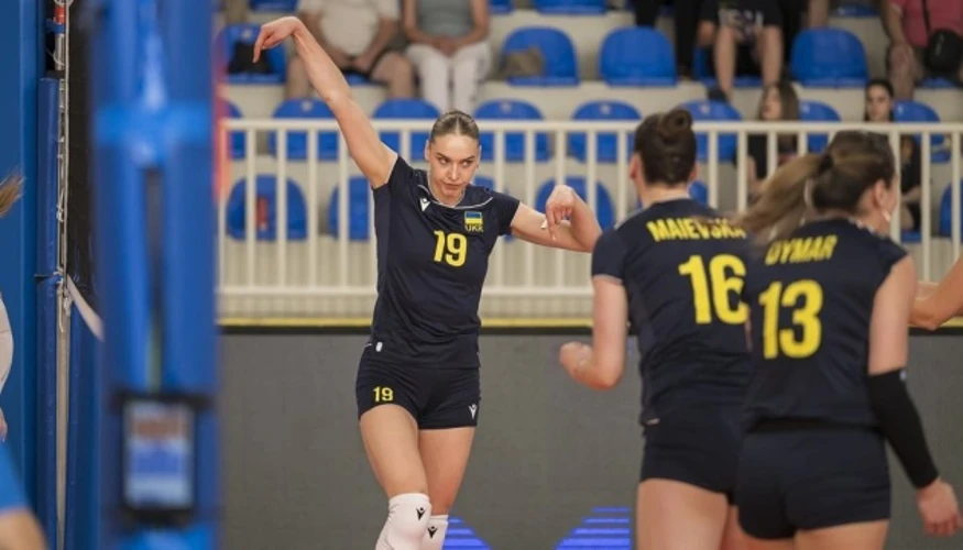 Анна Артишук у матчі чемпіонату Європи-2026 з волейболу