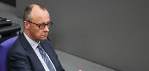 Фрідріх Мерц, канцлер ФРН, під час дебатів у Бундестазі.