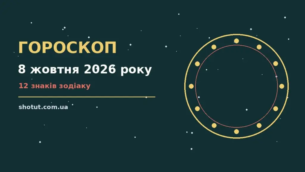 Зоряне небо над міською вечірньою панорамою як символ гороскопу на 8 жовтня 2026 року